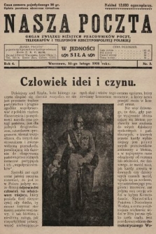 Nasza Poczta : organ Związku Niższych Pracowników Poczt, Telegrafów i Telefonów Rzeczypospolitej Polski[!]. 1928, nr 3