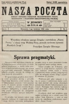 Nasza Poczta : organ Związku Niższych Pracowników Poczt, Telegrafów i Telefonów Rzeczypospolitej Polski[!]. 1928, nr 6