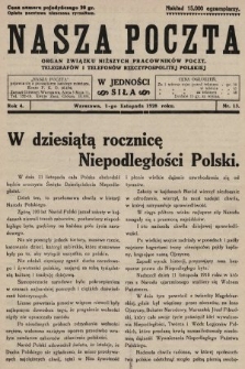 Nasza Poczta : organ Związku Niższych Pracowników Poczt, Telegrafów i Telefonów Rzeczypospolitej Polski[!]. 1928, nr 13