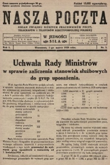 Nasza Poczta : organ Związku Niższych Pracowników Poczt, Telegrafów i Telefonów Rzeczypospolitej Polski[!]. 1929, nr 3