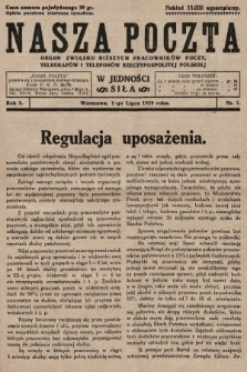 Nasza Poczta : organ Związku Niższych Pracowników Poczt, Telegrafów i Telefonów Rzeczypospolitej Polski[!]. 1929, nr 7