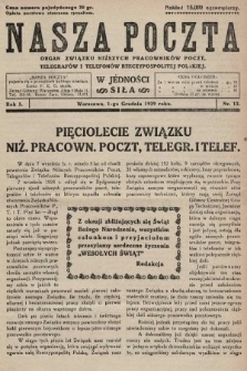 Nasza Poczta : organ Związku Niższych Pracowników Poczt, Telegrafów i Telefonów Rzeczypospolitej Polski[!]. 1929, nr 12