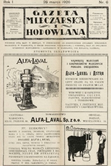 Gazeta Mleczarska i Hodowlana. 1926, nr 6