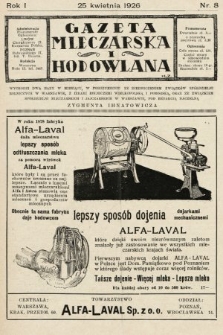 Gazeta Mleczarska i Hodowlana. 1926, nr 8