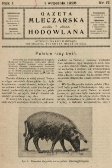 Gazeta Mleczarska i Hodowlana. 1926, nr 17