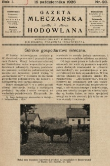 Gazeta Mleczarska i Hodowlana. 1926, nr 20