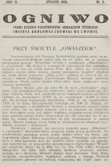Ogniwo : pismo uczenic Państwowego gimnazjum żeńskiego imienia Królowej Jadwigi we Lwowie. 1925/1926, nr 5