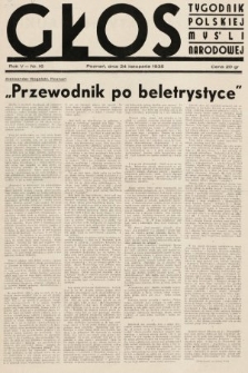 Głos : tygodnik polskiej myśli narodowej. 1935, nr 16