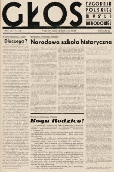 Głos : tygodnik polskiej myśli narodowej. 1936, nr 13