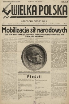 Wielka Polska : narodowy organ walki. 1936, nr 1