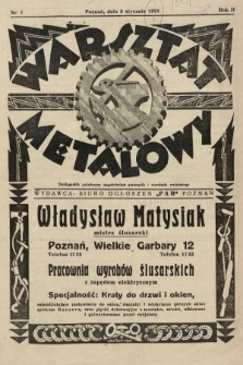 Warsztat Metalowy : dwutygodnik poświęcony zagadnieniom przemysłu i rzemiosła metalowego. 1928, nr 1