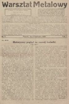 Warsztat Metalowy : dwutygodnik poświęcony zagadnieniom przemysłu i rzemiosła metalowego. 1928, nr 7