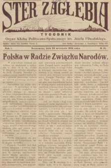 Ster Zagłębia : organ Klubu Polityczno-Społecznego im. J. Piłsudskiego. 1926, nr 13