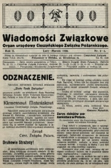 Wiadomości Związkowe : organ urzędowy Cieszyńskiego Związku Pożarniczego. 1928, nr 2-3
