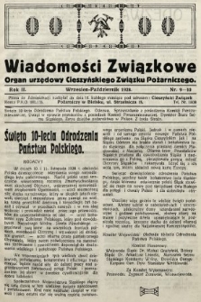 Wiadomości Związkowe : organ urzędowy Cieszyńskiego Związku Pożarniczego. 1928, nr 9-10