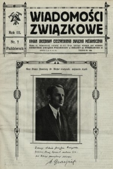 Wiadomości Związkowe : organ urzędowy Cieszyńskiego Związku Pożarniczego. 1929, nr 7