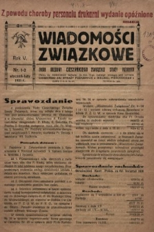 Wiadomości Związkowe : organ urzędowy Cieszyńskiego Związku Straży Pożarnych. 1931, nr 1-2