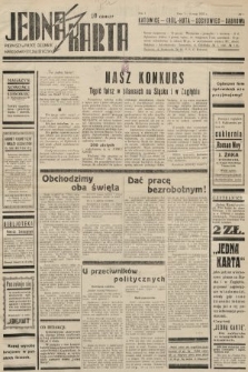 Jedna Karta : pierwszy w Polsce dziennik Narodowo-Socjalistyczny. 1933, nr 1
