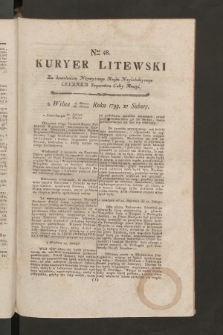 Kuryer Litewski. 1799, nr 48