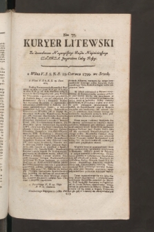 Kuryer Litewski. 1799, nr 75