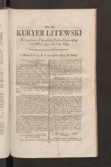 Kuryer Litewski. 1799, nr 84