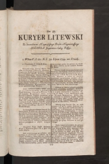 Kuryer Litewski. 1799, nr 87