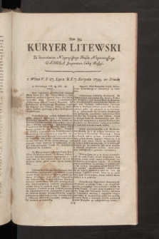 Kuryer Litewski. 1799, nr 89