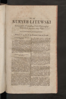 Kuryer Litewski. 1799, nr 95