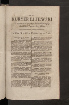 Kuryer Litewski. 1799, nr 100