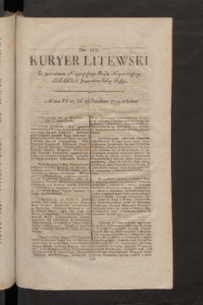 Kuryer Litewski. 1799, nr 111