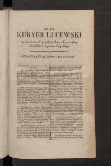 Kuryer Litewski. 1799, nr 113