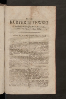 Kuryer Litewski. 1799, nr 117