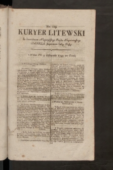 Kuryer Litewski. 1799, nr 119
