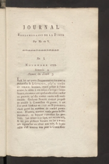 Journal Hebdomadaire de la Diette de Varsovie. 1788, nr 1