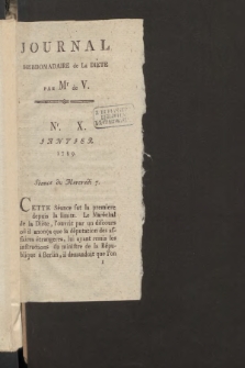 Journal Hebdomadaire de la Diette de Varsovie. 1789, nr 10