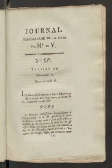 Journal Hebdomadaire de la Diette de Varsovie. 1789, nr 16