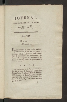 Journal Hebdomadaire de la Diette de Varsovie. 1789, nr 19