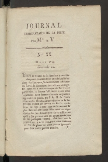 Journal Hebdomadaire de la Diette de Varsovie. 1789, nr 20