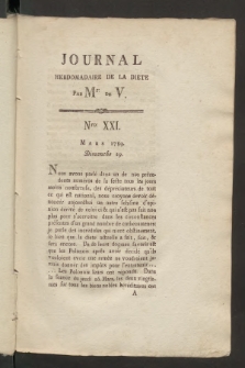 Journal Hebdomadaire de la Diette de Varsovie. 1789, nr 21