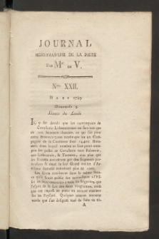 Journal Hebdomadaire de la Diette de Varsovie. 1789, nr 22