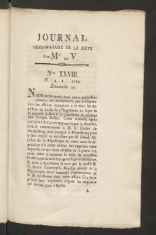 Journal Hebdomadaire de la Diette de Varsovie. 1789, nr 28