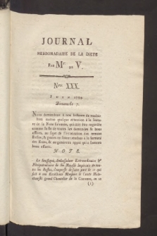 Journal Hebdomadaire de la Diette de Varsovie. 1789, nr 30
