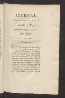 Journal Hebdomadaire de la Diette de Varsovie. 1789, nr 31