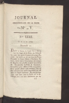 Journal Hebdomadaire de la Diette de Varsovie. 1789, nr 32