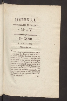 Journal Hebdomadaire de la Diette de Varsovie. 1789, nr 33