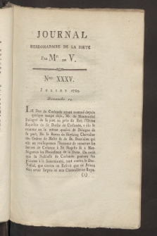 Journal Hebdomadaire de la Diette de Varsovie. 1789, nr 35