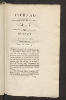 Journal Hebdomadaire de la Diette de Varsovie. 1789, nr 36