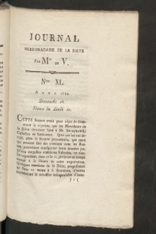 Journal Hebdomadaire de la Diette de Varsovie. 1789, nr 40