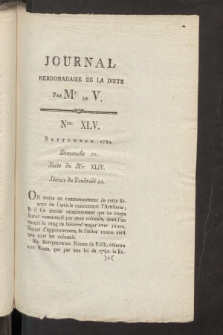 Journal Hebdomadaire de la Diette de Varsovie. 1789, nr 45