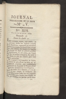 Journal Hebdomadaire de la Diette de Varsovie. 1789, nr 46